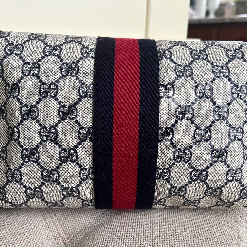 Gucci canvas sherry line navy clutch - Picture 4 of 16
